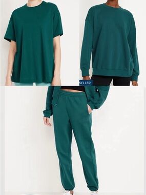 NWT Old Navy 3 piece Matching Sweat Set Crewneck T and Jogger Sweatpants M